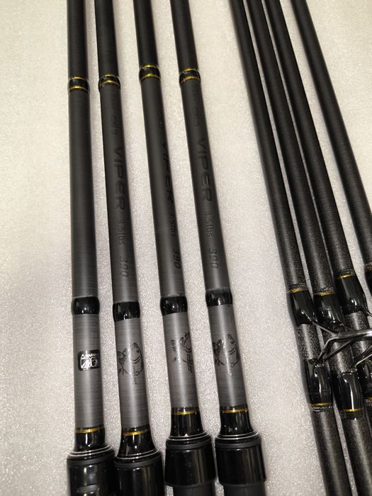 SET 4 Lansete Crap FL VIPER 3.90m 3.5 LBS + 4 Mulinete JS10000