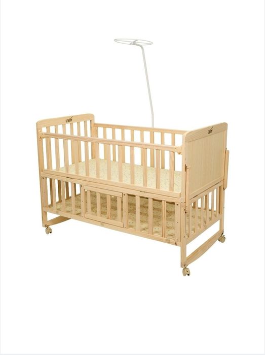 Patut bebelusi din lemn U-Grow 120x60 + saltea