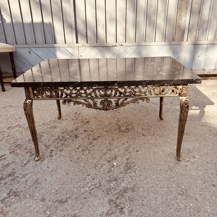 Антична холна маса барок / Луи XV стил с мраморен плот