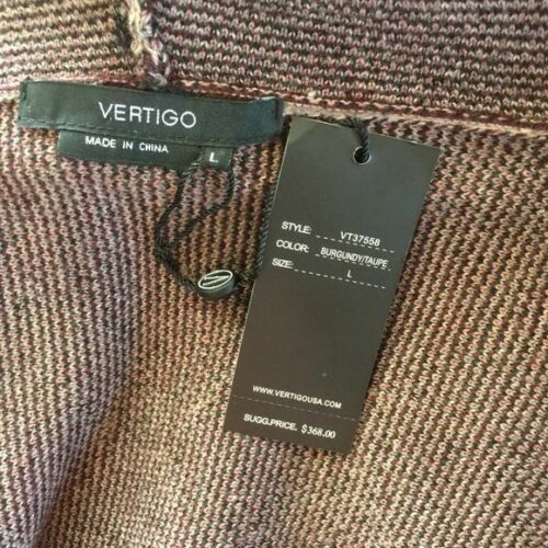 Vertigo Дълга Плетена Жилетка с Качулка L Многоцветна Без Закопчаване