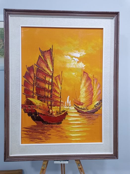 Ослепително живописни джонки (маслени бои / импасто) – 86х66 см – цена 160 €