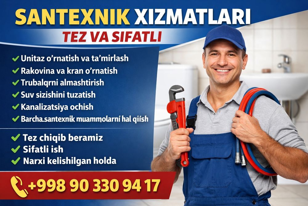 Santexnik ishlari boyicha xizmatlar