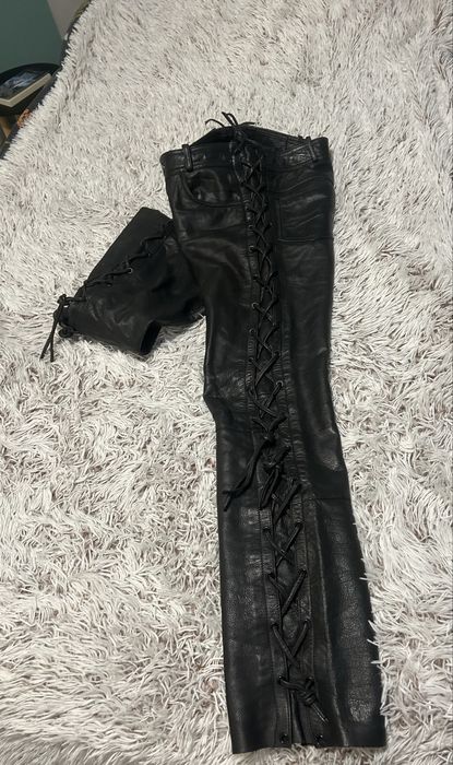 Pantaloni piele barbati