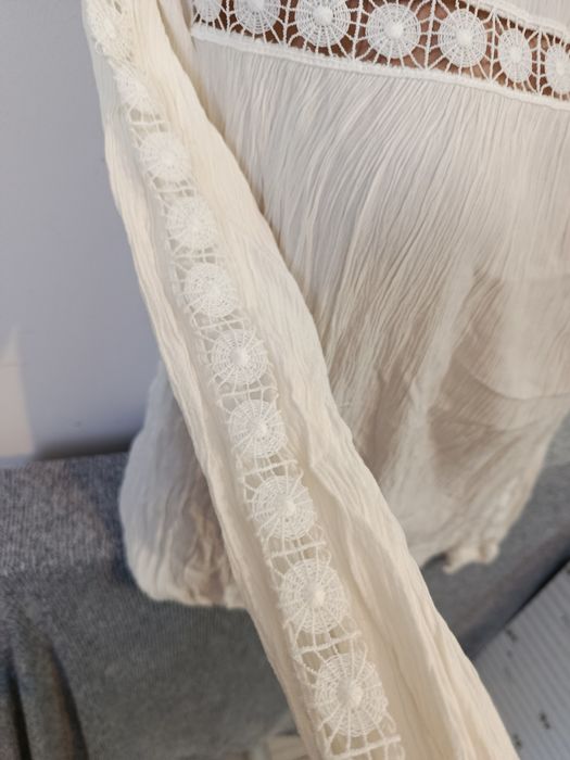 Bluza romantica cămașă crem H&M mărimea S-M 36-38