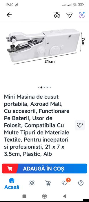 Vand mașină de cusut nouă  manuala