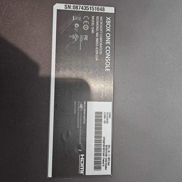 Xbox One model 2013