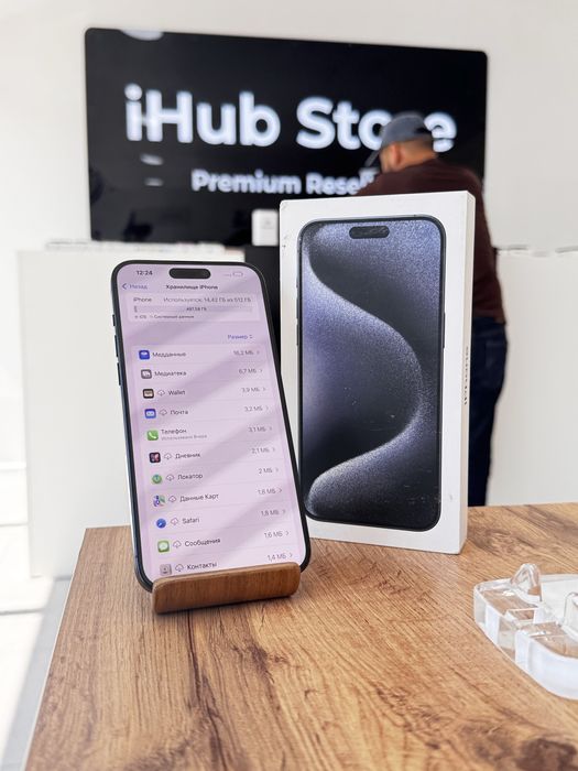 Айфон15ПроМакс•512 гб/92%көк(титан)