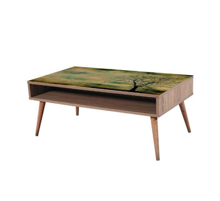 Masa de cafea East Lake, Nancy Homestore, Lemn, 60x110x45 cm, Maro/Verde