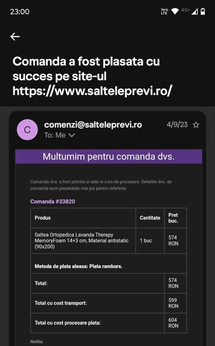 Saltea Previ Lavender 90x200