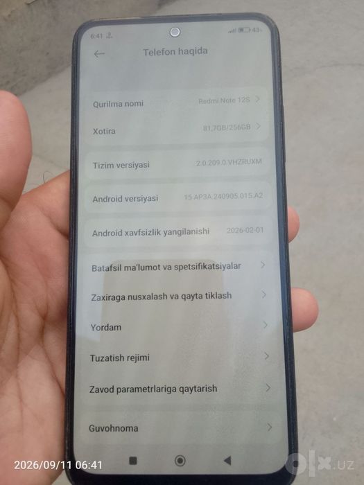 Telifon sotiladi redmi note 12S.  256gb