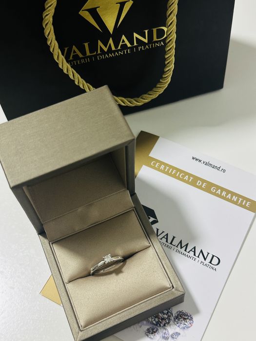 Inel elegant din platina cu diamant 0.20 ct -marime 50
