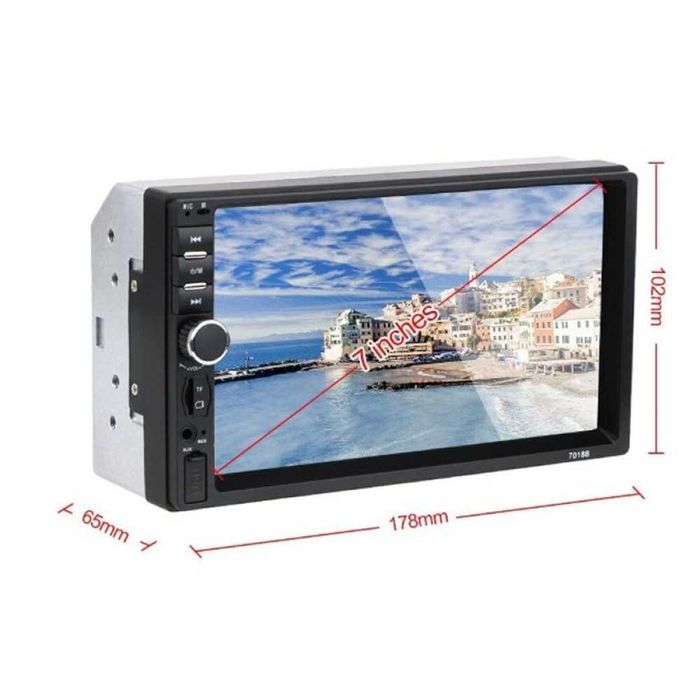Универсална 2DIN мултимедия с 7" тъч дисплей, Bluetooth hands-free