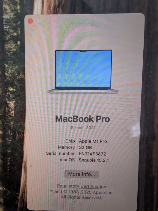 Лаптоп Macbook PRO 16 M1 PRO 32GB 512GB КАТО НОВ