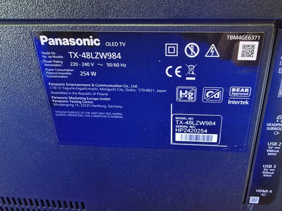 Smart / OLED Телевизор / Panasonic 48" - OLED / 4K / HDR10+ / 120Hz