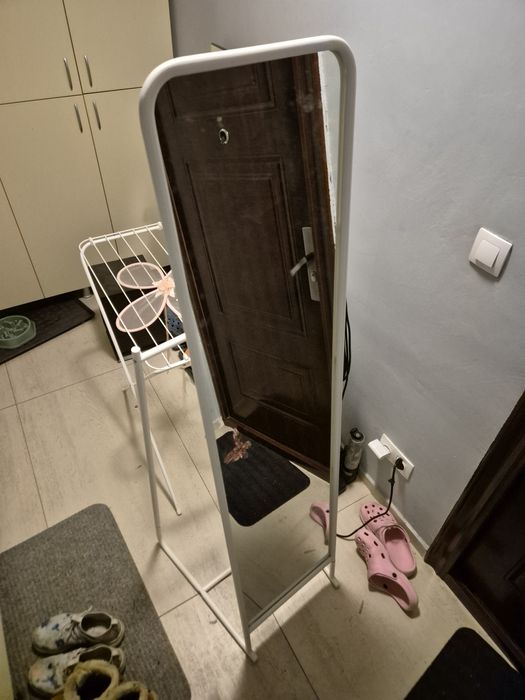 Oglinda stand Knapper, IKEA, alb, 48x51x160 cm