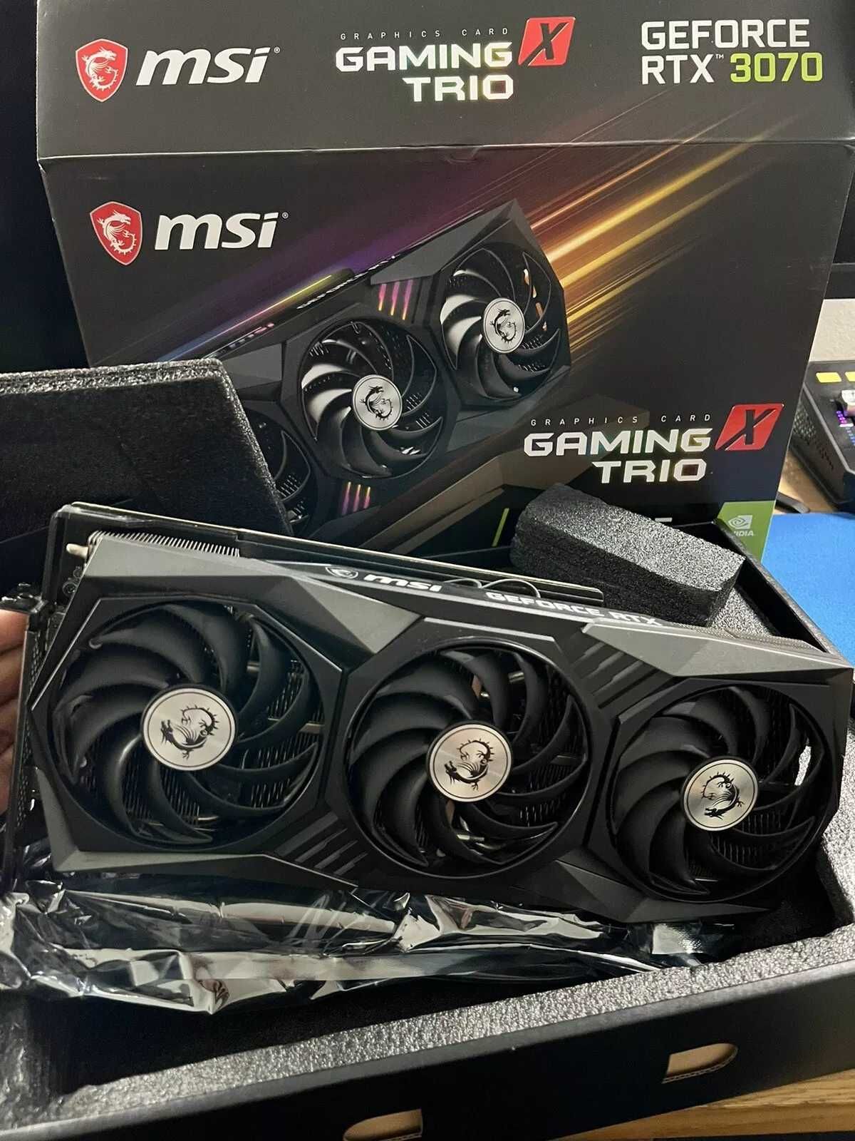 Видеокарта MSI RTX 3070 GAMING X TRIO - 46º над 10 минути benchmark гр ...
