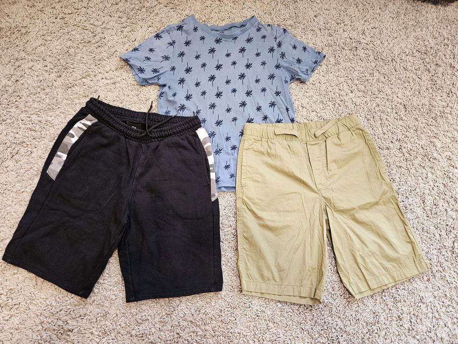 2 лота за момче. 146-152 номер, къси панталони, тениска