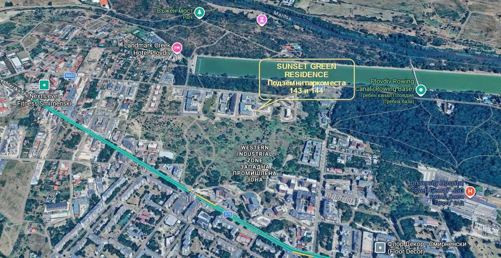 Подземни паркоместа продажба или за под наем Sunset Green Residence, Гребна База, Пловдив