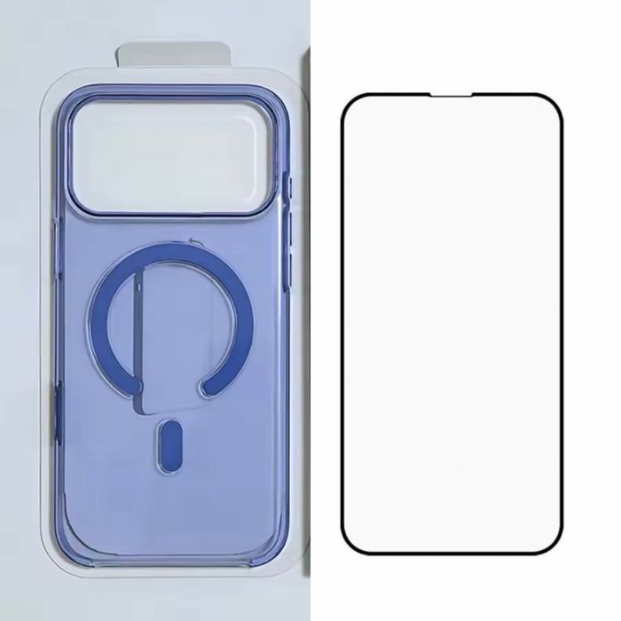 Iphone 17/18/PRO/MAX Husa Magsafe Plastic Ultra Slim + Folie Sticla Edge Clear / Privacy