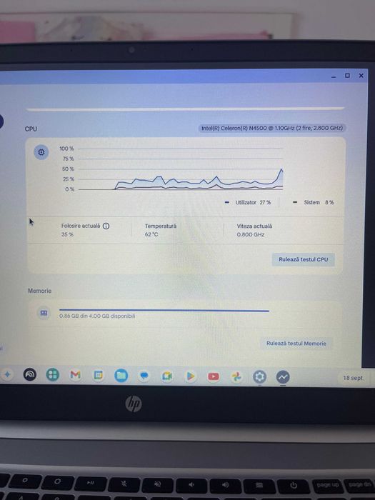 Laptop Chromebook HP 15" ca nou 10/10 20 cicluri de incarcare