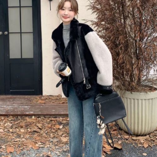 Дубленка теплая модная