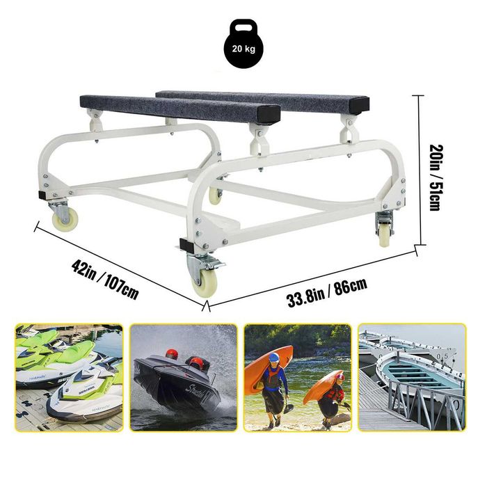 Стабилна стойка количка за джет, каяк, кану, лодка транспорт съхранени
