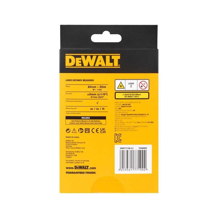 Лазерна ролетка DeWalt DWHT77100, 30m