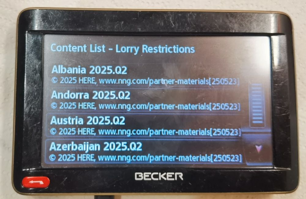 GPS camion Becker 6 inch full Europa