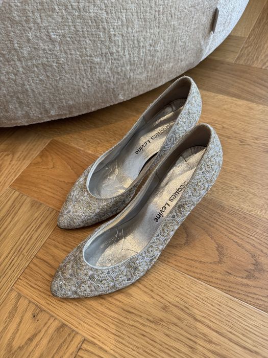 Pantofi dama sclipitori cu toc mic marime 37-38