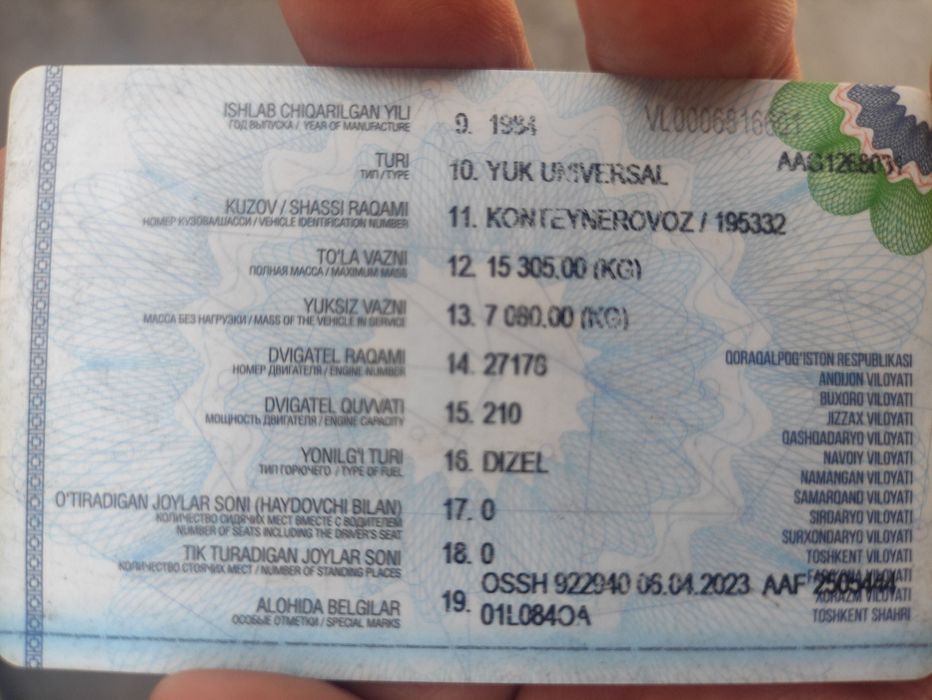 Gruzovoy kamaz sotiladi