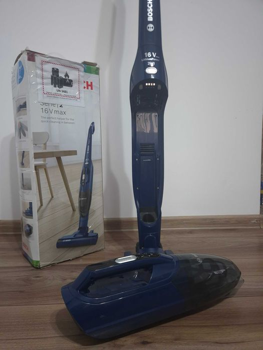 [REDUCERE-50%][GARANTIE 1 AN] Aspirator vertical 2 in 1 Bosch Readyy'y Seria 2 16V Max Li-Ion Albastru Cutie