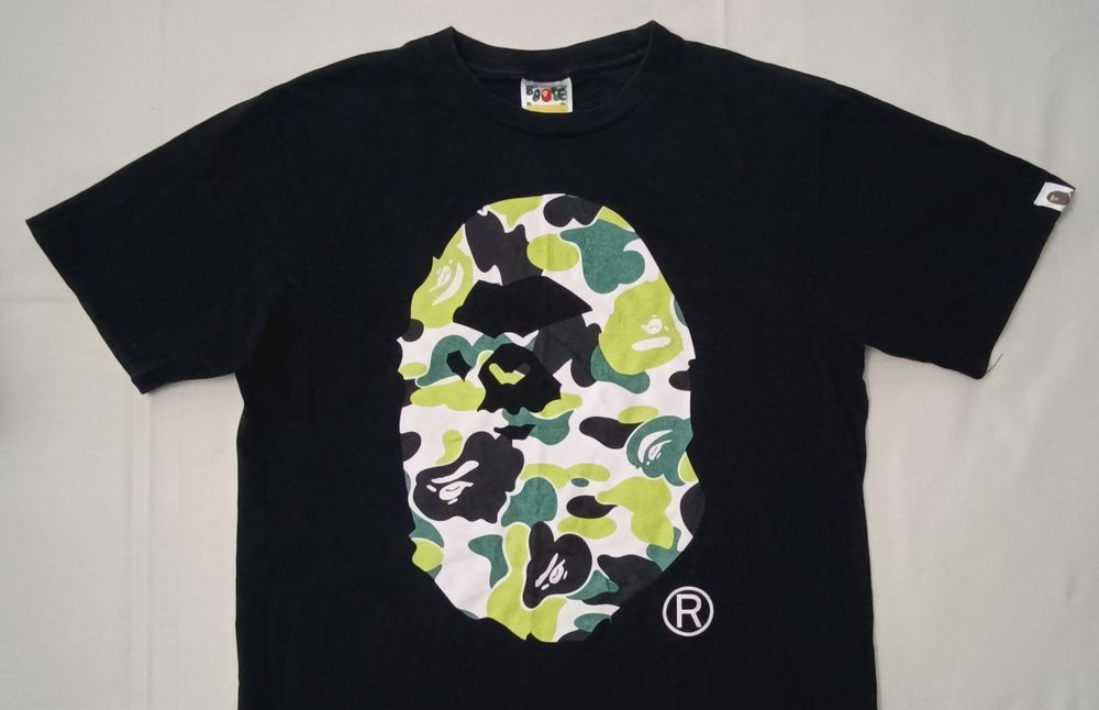 A Bathing Ape Bape Shirt оригинална тениска L памучна черна фланелка Бейп