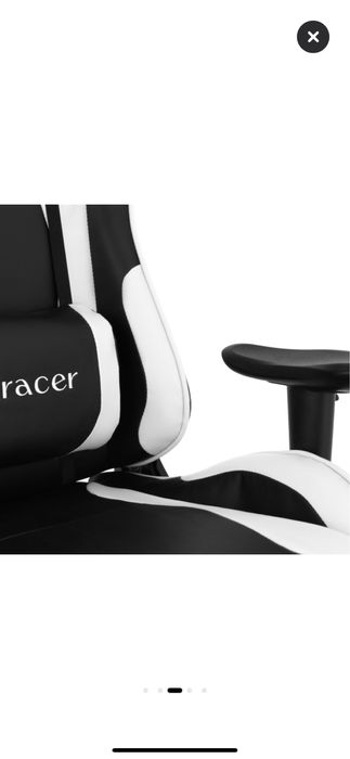 Стол gaming Kring Racer X, PU, Бял/Черен