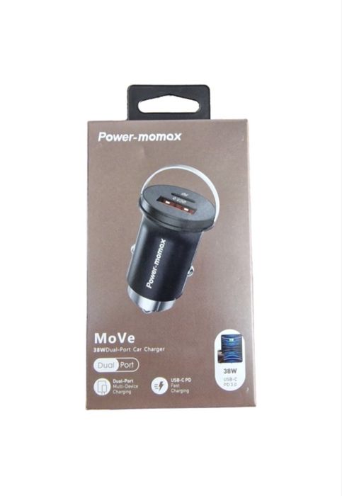 Incarcator auto fast charger, 38W, 1 x usb, 1 x usb-c, QC 3.0, + cablu usb-c to usb-c, negru