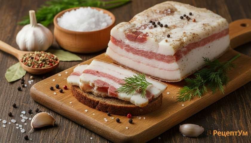 Сало соленое, домашнее