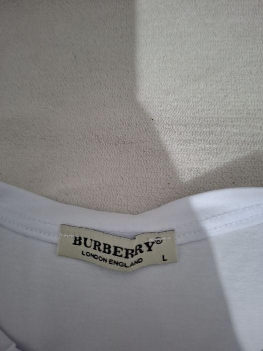 Tricou Burberry White Embroidered Logo  NOU