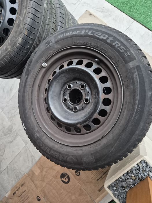 Vând jante+cauciucuri de Wv,Turan,Caddy,Golf 5,6, Jetta 5/112/15 M+S