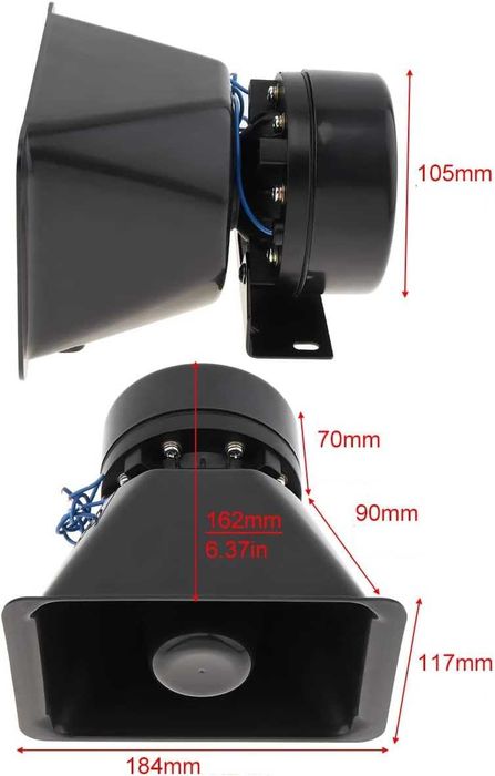 Сирена с микрофон 12V, 100W - 5 сигнални мелодии.