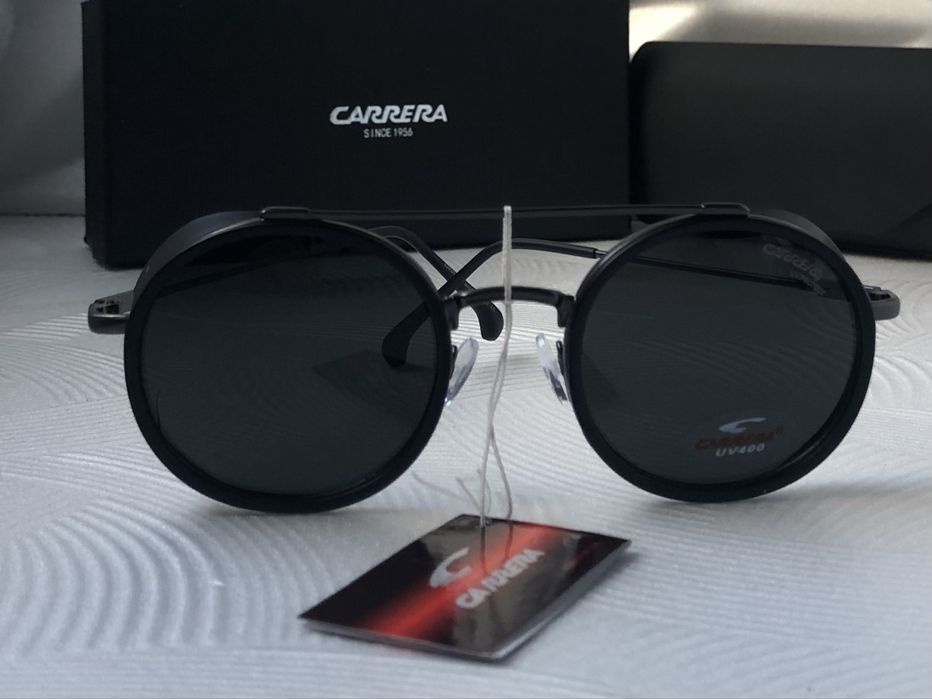 Мъжки слънчеви очила кръгли  2 цвята черни мат лак