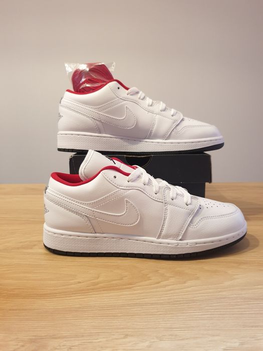 Jordan 1 Low White Gym Red Black (GS) originali 100%