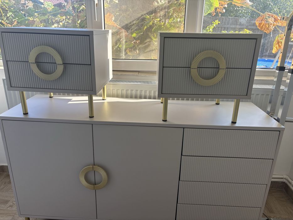 Comoda si noptiere cu mdf riflat