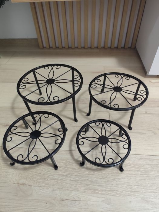 NOU Set 4 suporți ghivece flori metal idee de cadou