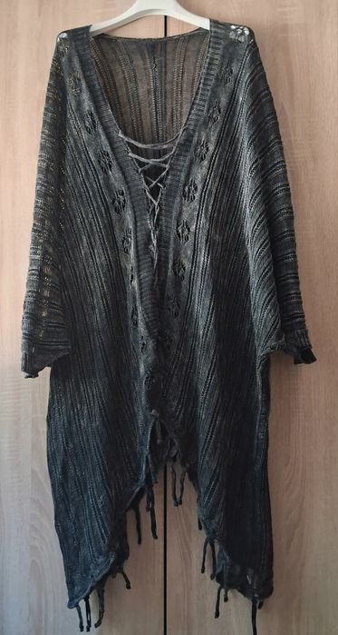 Vand poncho boho chic gri– mărime unică – 130 RON!!