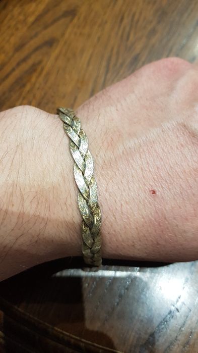 C Superbă bratara argint 925 Italy aurita,model impletit deosebit