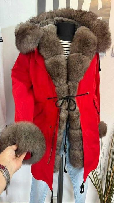 Geaca Parka de damă,Blană naturală