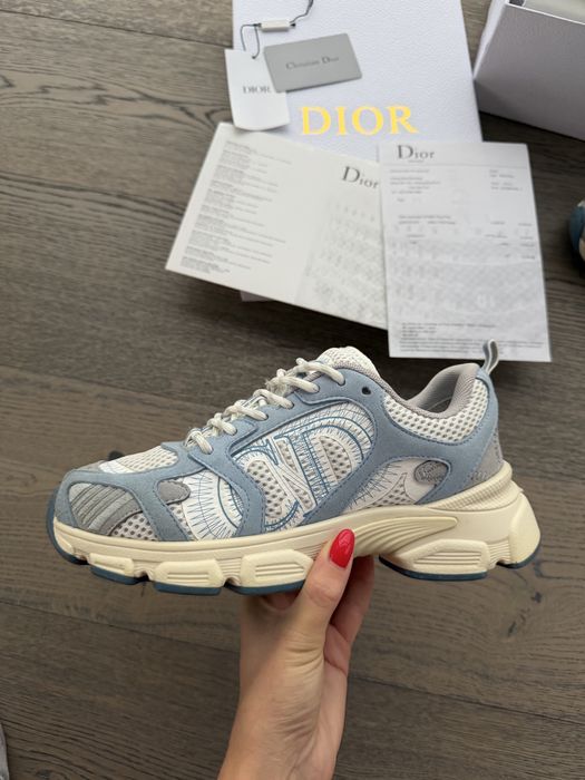 Dior естествена кожа сникърси маратонки сини