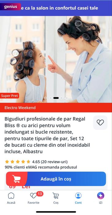 Bigudiuri  profesionale de par 12 bc
