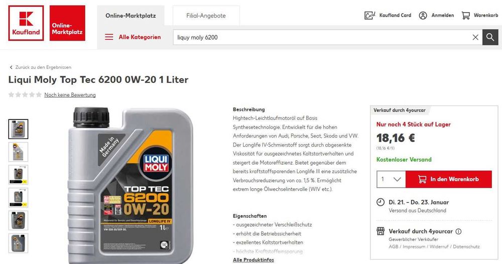 Двигателно масло Liqui Moly Top Tec 6200 0W20