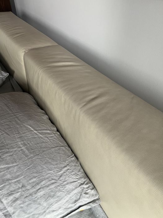 Бяла кожена спалня с матрак 200x180cm