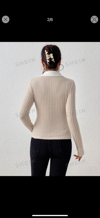 Bluza crem cu guler